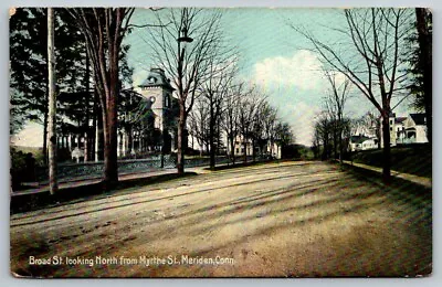 Broad Street  Meridan   Connecticut   Postcard 1909 • $10
