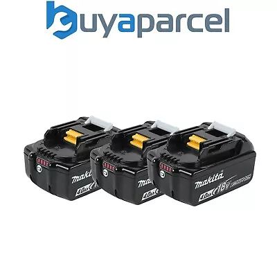 3 X Makita 18V 4.0Ah Li-Ion LXT Battery BL1840 BL1840B 4AH 196399-0 Genuine UK • £170.02