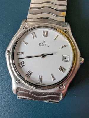 £350 • Buy Ebel Classic Sport 13529046 Steel Watch 31mm Case White Dial With 17.5cm Strap
