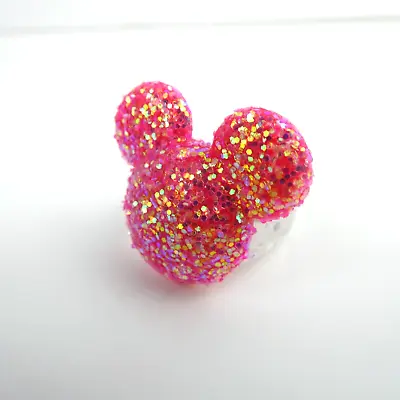 Disney Ily 4ever Plastic Pink Glitter Mickey Mouse Ring Child Size For Kids • $3.49