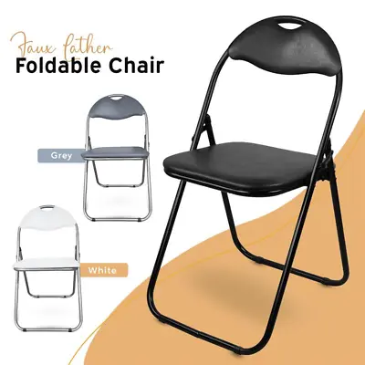Folding Chairs With High-Quality Padded Fabric Seat Heavy Duty Metal Frame • £17.99