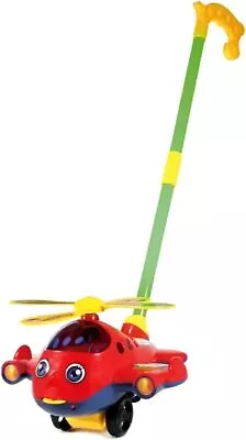 PEBBLE HUG Push Along Toys Baby Pushing Airplane Toy With Long Handles • £8.99