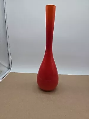 MCM Royal Haeger Red/Orange Art Pottery Vase/ 15.25  Tall Mid Century #R-1915 • $44.99