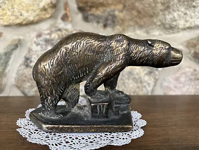 Vintage/Antique Cast Iron Polar Bear Paper Weight Door Stop - Excellent • $62