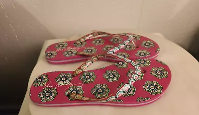 Vera Bradley Womens Multicolor Floral Slip On Thong Flip Flops Sz 8  #7 • $12.75