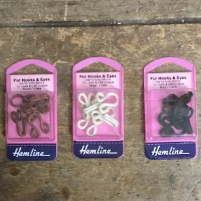 £2.99 • Buy Hemline Fur Hooks And Eyes: Size 3: Fur Coats And Crafts - All Sizes