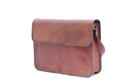 Leather Bag Distressed Messenger Shoulder Men Satchel Laptop Women Briefcase • $37.51