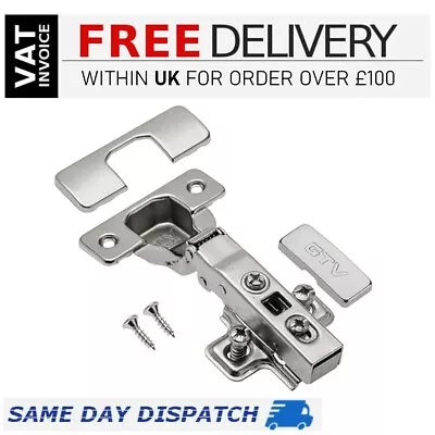 Soft Close Kitchen Hinges Clip On GTV Cabinet Door Hinge 35mm Full Overlay • £1.59