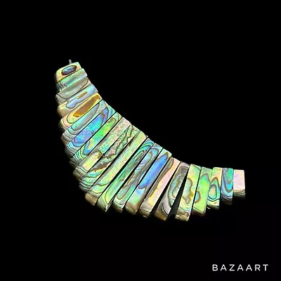 Abalone Shell - Graduated Bars - Approx (11x4-30x4mm) 21pcs For Jewellery Making • £12