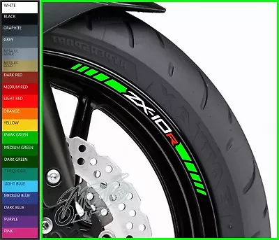 8 X ZX10R Wheel Rim Decals Stickers - 20 Colors Available - Zx-10r 1000 Zx-10 R • £9.98