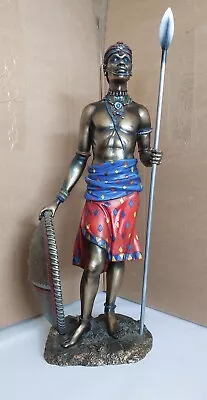 Leonardo Collection Male Masai Figure 49cm Tall 2003 Rare And Collectable • £75