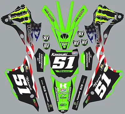 Graphic Kit For 2014-2021 Kawasaki KX85 KX100 American Monster Decals • $79