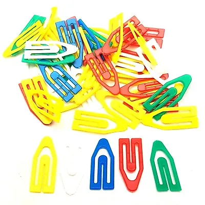 Plastic Paper Clip Page Markers Tabs Fasteners Colour Flag Identifiers 22x10mm • £2.49