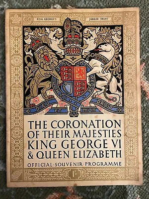 The Coronation Of King George VI + Queen Elizabeth - Official Souvenir Programme • £5