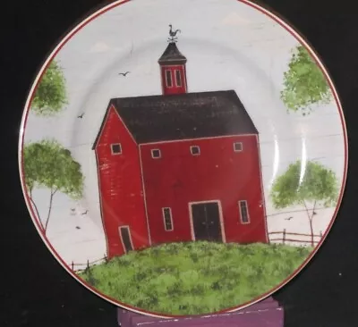 Sakura Warren Kimble Barns Salad Plate (s) Red Barn W/Rooster Weathervane • $9.95