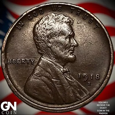 1918 S Lincoln Cent Wheat Penny X9569 • $15