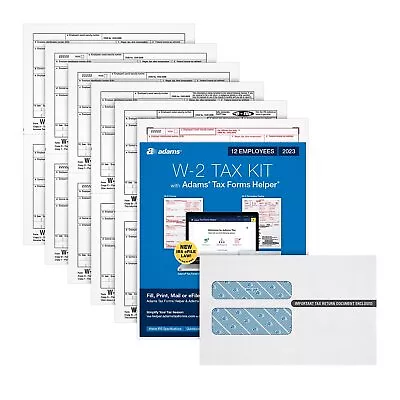 Adams 2023 W-2 Tax Form 6-Part 2-Up 12/Pack (STAX612-23) • $13.12