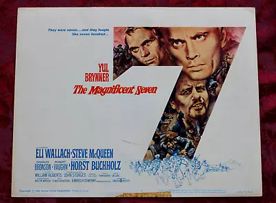 THE MAGNIFICENT SEVEN BRYNNER STEVE McQUEEN 1960 Movie Title Card Western • $89.61