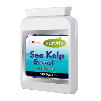 View Details Sea Kelp Tablets 500mg 150 High Potency Hair Skin Nails Purvitz UK  • 7.98£