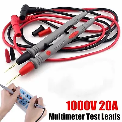 Multimeter Test Leads For Fluke Meter Electrical Alligator Clip Probes 1000V 20A • $8.99