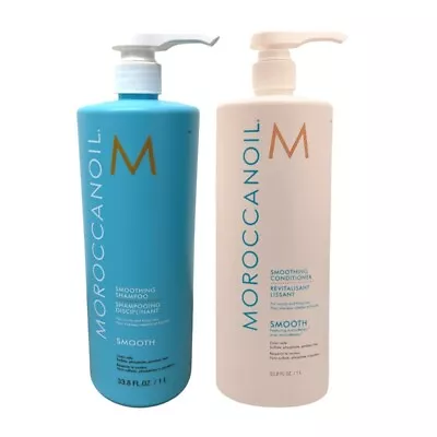 Moroccanoil SMOOTHING Shampoo & Conditioner Duo Set 33.8 Oz / 1 Liter Each • $115