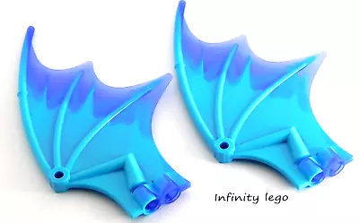 2 LEGO Large Azure Dragon Wing With Trans-Purple Trailing Edge Elves 41172 23989 • $12