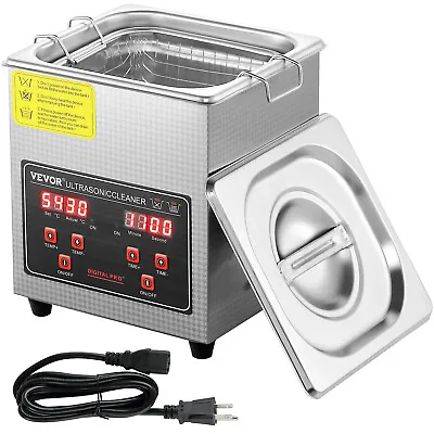 VEVOR 2L Ultrasonic Cleaner With Timer Heating Machine Digital Sonic Cleaner • $52.99