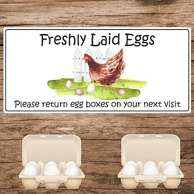 34 Egg Box Stickers/Labels Freshly Laid Eggs  Please Return Egg Box • £2.99
