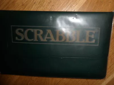 SCRABBLE TRAVEL GAME Pocket Size Spears Magnetic With Dark Green Case Vintage • £19.90