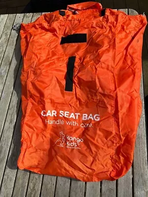 KangoKids Baby Car Seat Travel Bag XL For Airplane – Orange Durable Waterproof • £15