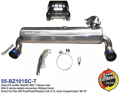 Exhaust Muffler Duplex With Titanium Tips For SMART ForTwo 450 0.6L-0.7L Turbo • $820