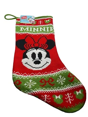 19  Disney MINNIE MOUSE Mickey Mouse & Friends Knit Christmas Holiday Stocking • $10