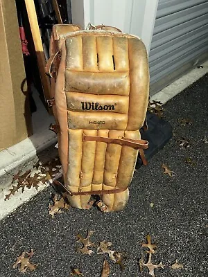 Vintage Wilson Leather Hockey Goalie Pads Used Super Condition. • $118.88