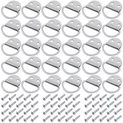 30 Pack Small Stainless Steel D-Ring Tie Downs Anchor Lashing Ring For Loads ... • $25.29