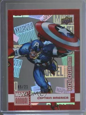 2020-21 Upper Deck Marvel Annual Hologram 5/21 Captain America #1 Uf7 • $185.18