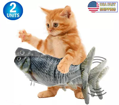 Cat Flipping Flopping Fish Cat Toy Motion Activated Motorized Cat Plush Toy USB • $9.95