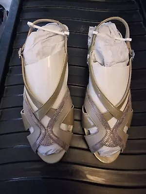Padders Ston Pearl Open Toe Sling Back Heeled Sandals Size 6 Bnwb (refb) • £8.99
