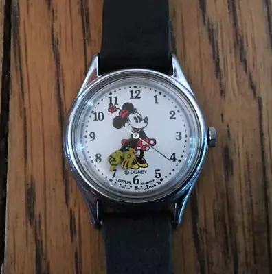 Ladies Disney Lorus Minnie Mouse V515-6080 Silver Tone Quartz Watch New Battery • $10