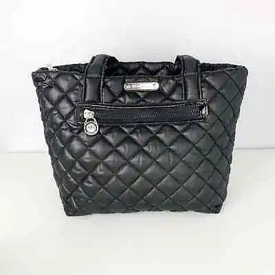 MICHAEL KORS Sadie Quilted Nylon Tote Handbag Black  • $64.99
