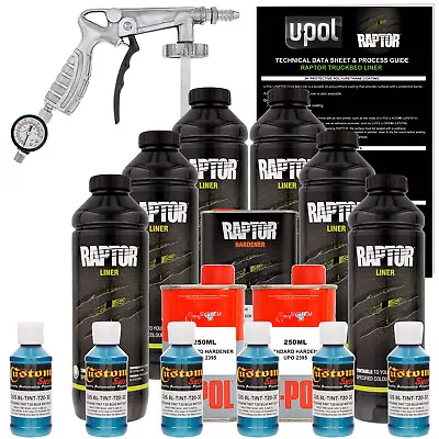 U-POL Raptor Tintable Blue Metallic Spray-On Truck Bed Liner Spray Gun 6 Liters • $329.99