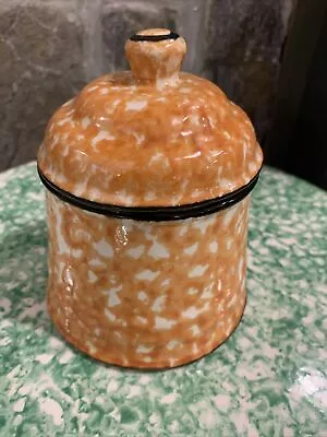 £25.56 • Buy RARE Vintage Stangl Pottery Yellow Caughley Spongeware Sugar Bowl MINT