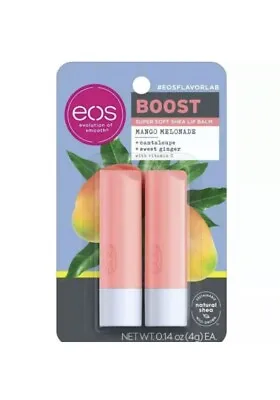 (1) Eos Super Soft Shea Lip Balm Boost Mango Melonade 2 Set 0.14oz New! • $12.50