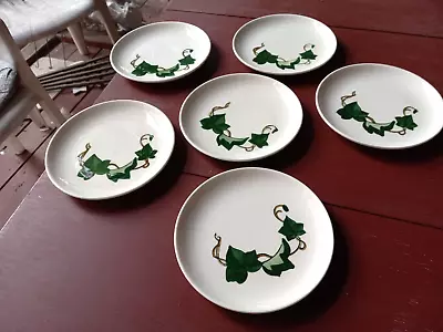 Metlox Poppytrail Vernon California Ivy Set Of 6 Bread Butter Dessert Plates • $25