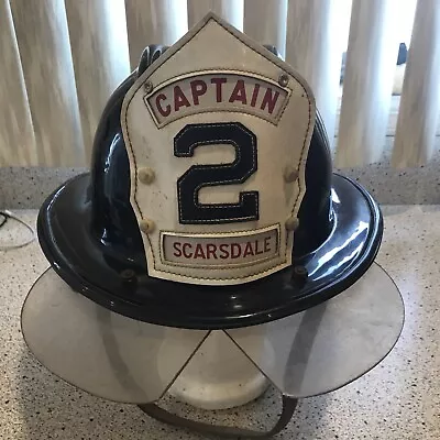 Cairns Vintage 910P Fire Helmet Captain Scarsdale NY  • $149.99