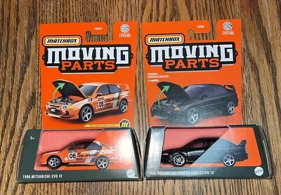 Matchbox Moving Parts Super Chase 96 Mitsubishi Evo Iv + Reg. Black Evo Lot Of 2 • $19.99