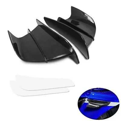 $32.80 • Buy Aerodynamic Side Fairing Winglets Wings Black Spoiler Deflector Yamaha YZF R1 R6