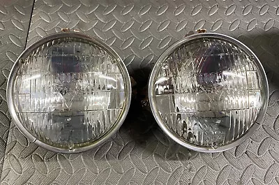 Pair GM Guide T-3 2-Prong Headlights Taken Out Of 1963 1964 Impala Tested Work • $60