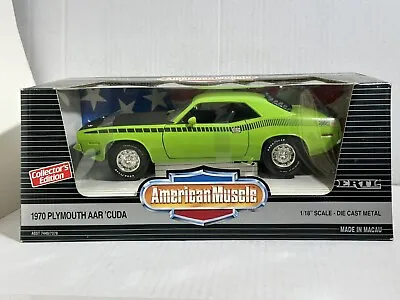 Ertl American Muscle 1970 Plymouth Aar Cuda Lime Green 1:18 Diecast Model   #30 • $53.95