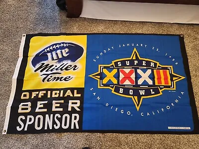 1998 NFL Super Bowl XXXII Miller Lite Beer  Miller Time  3x5 Banner • $9.95