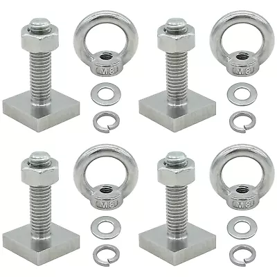 4 Count T-Bolts For Roof Rack M8 Female Thread Lifting Eye Nut With T-Slot Bolt • $19.01